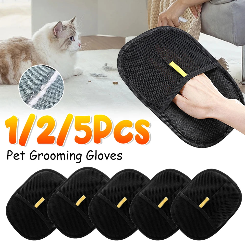 Hair Remover Brush Dog Cat Pet Hair Remover Gloves Double-Sided Pet Hair Removal Gloves Pet Grooming Gloves Brush for Cat Dog