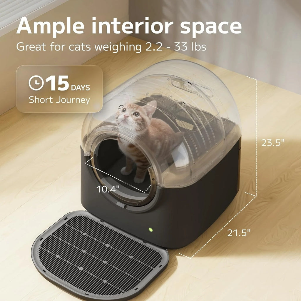Self-Cleaning Litter Box Automatic Electronic Hands-Free Smart Robot Self Cleaning Litter Box - Safe Anti-Pinch,With Deodorizer and Liner and Litter Mat for Multiple Cats